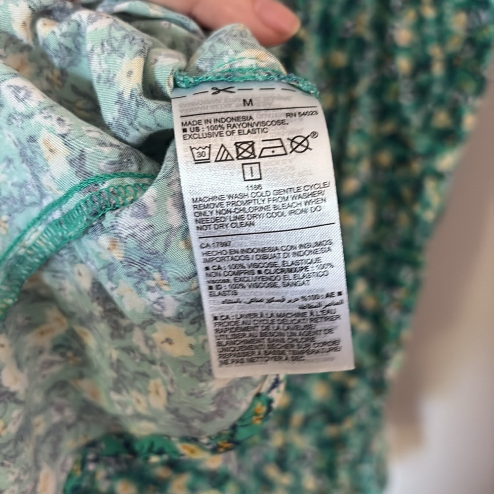 ON Women’s Green Floral Babydoll Mini Dress - Picture 7 of 7